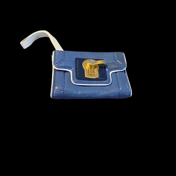 Juicy Couture Blue Coated Leather Wallet Wristlet - Picture 5 of 10